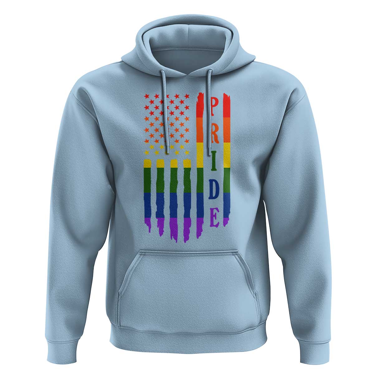 Pride Month Rainbow Flag Graphic Hoodie Lesbian Gay LGBT America Flag