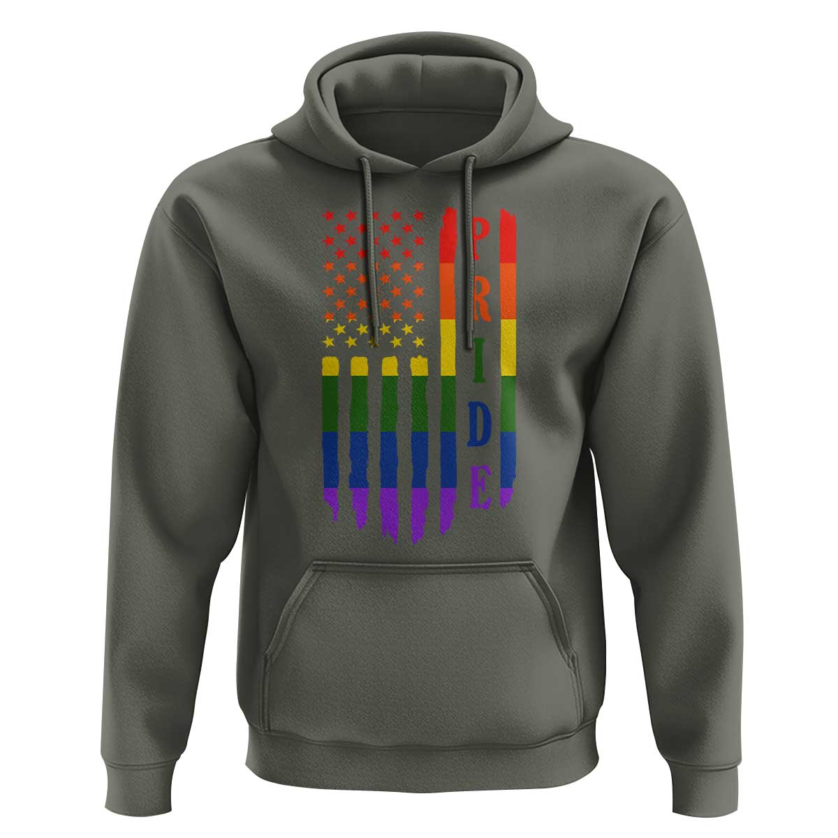 Pride Month Rainbow Flag Graphic Hoodie Lesbian Gay LGBT America Flag