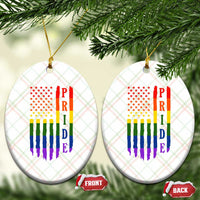 Pride Month Rainbow Flag Graphic Ceramic Ornament Lesbian Gay LGBT America Flag