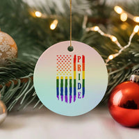 Pride Month Rainbow Flag Graphic Ceramic Ornament Lesbian Gay LGBT America Flag