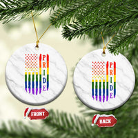 Pride Month Rainbow Flag Graphic Ceramic Ornament Lesbian Gay LGBT America Flag