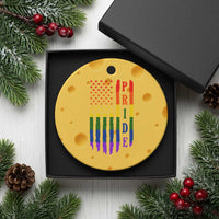 Pride Month Rainbow Flag Graphic Ceramic Ornament Lesbian Gay LGBT America Flag