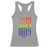 Pride Month Rainbow Flag Graphic Racerback Tank Top Lesbian Gay LGBT America Flag