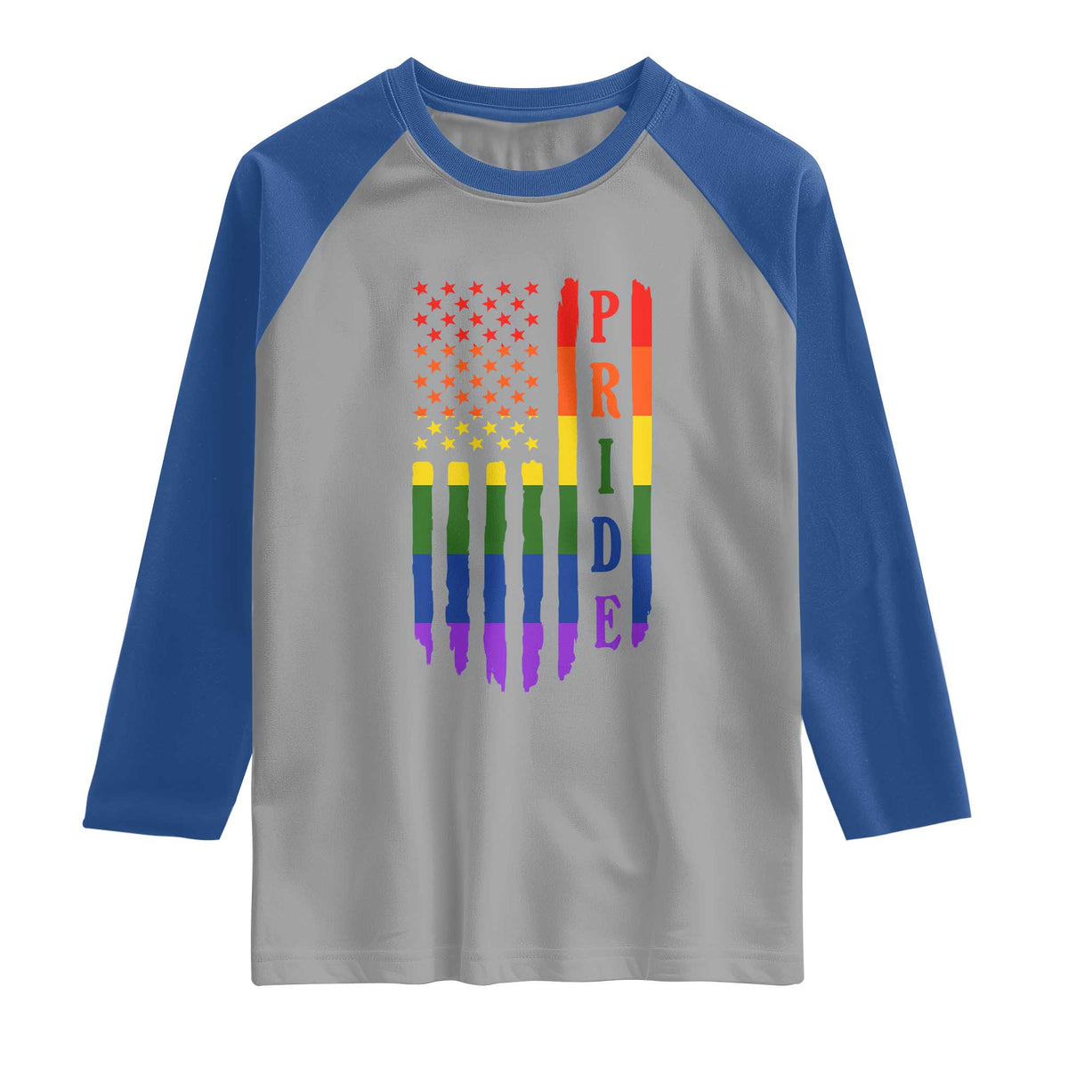 Pride Month Rainbow Flag Graphic Raglan Shirt Lesbian Gay LGBT America Flag
