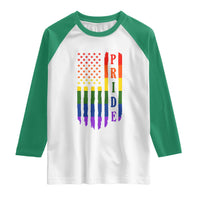 Pride Month Rainbow Flag Graphic Raglan Shirt Lesbian Gay LGBT America Flag