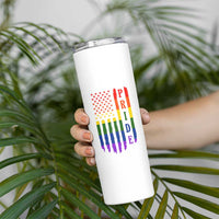 Pride Month Rainbow Flag Graphic Skinny Tumbler Lesbian Gay LGBT America Flag
