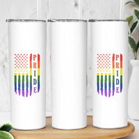 Pride Month Rainbow Flag Graphic Skinny Tumbler Lesbian Gay LGBT America Flag