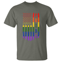 Pride Month Rainbow Flag Graphic T Shirt Lesbian Gay LGBT America Flag