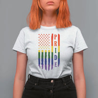 Pride Month Rainbow Flag Graphic T Shirt For Women Lesbian Gay LGBT America Flag