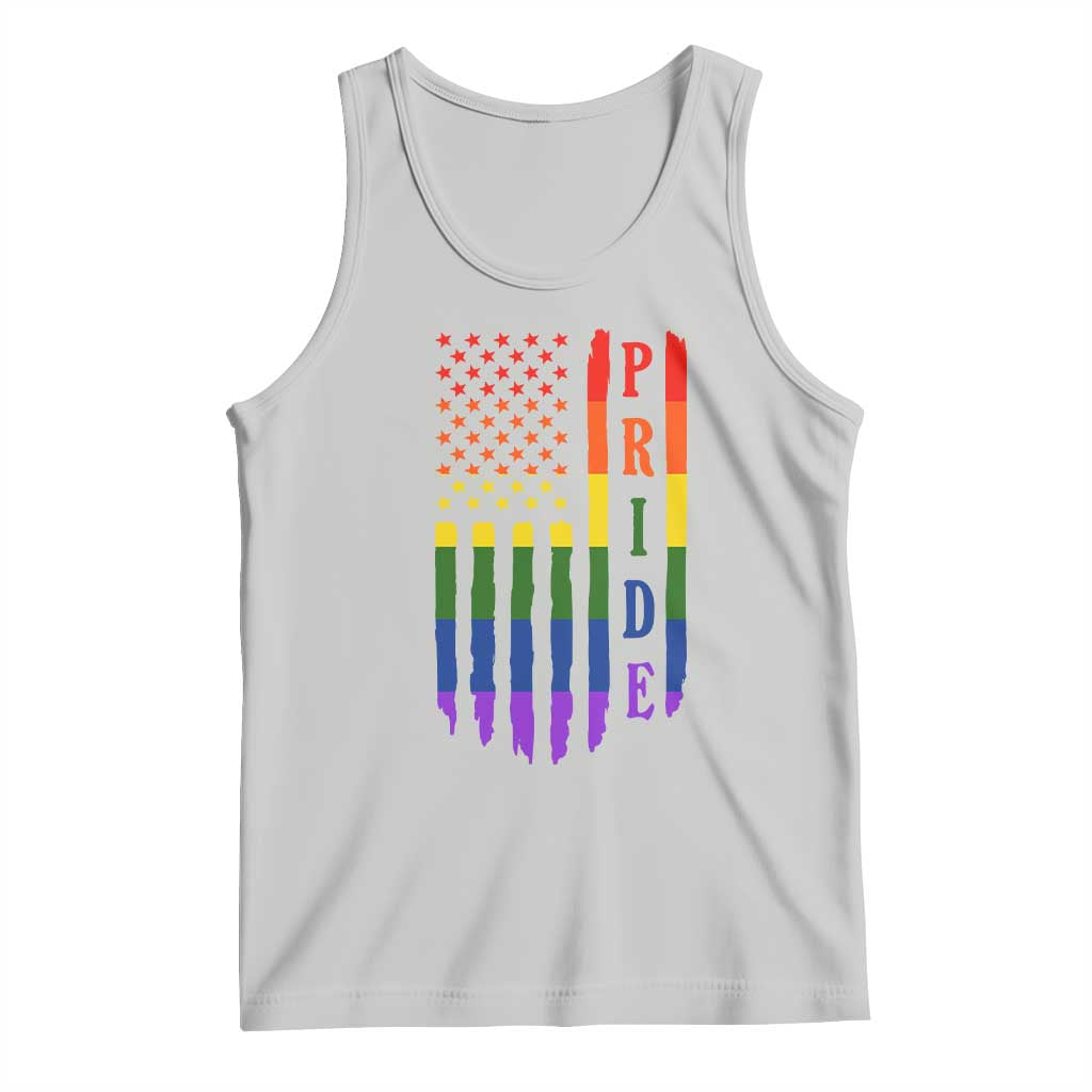 Pride Month Rainbow Flag Graphic Tank Top Lesbian Gay LGBT America Flag
