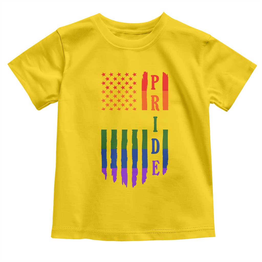 Pride Month Rainbow Flag Graphic Toddler T Shirt Lesbian Gay LGBT America Flag