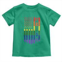 Pride Month Rainbow Flag Graphic Toddler T Shirt Lesbian Gay LGBT America Flag