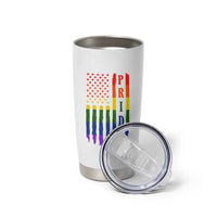 Pride Month Rainbow Flag Graphic Tumbler Cup Lesbian Gay LGBT America Flag