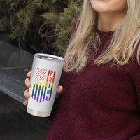 Pride Month Rainbow Flag Graphic Tumbler Cup Lesbian Gay LGBT America Flag