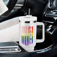 Pride Month Rainbow Flag Graphic Tumbler With Handle Lesbian Gay LGBT America Flag