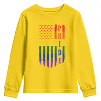 Pride Month Rainbow Flag Graphic Youth Sweatshirt Lesbian Gay LGBT America Flag