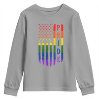 Pride Month Rainbow Flag Graphic Youth Sweatshirt Lesbian Gay LGBT America Flag