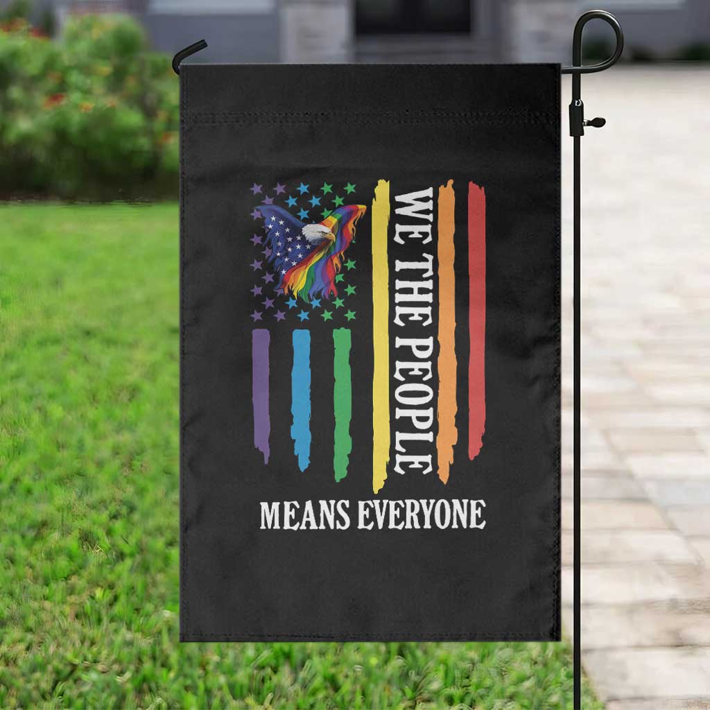 Patriotic Rainbow Pride American Eagle Garden Flag We The People LGBT Pride
