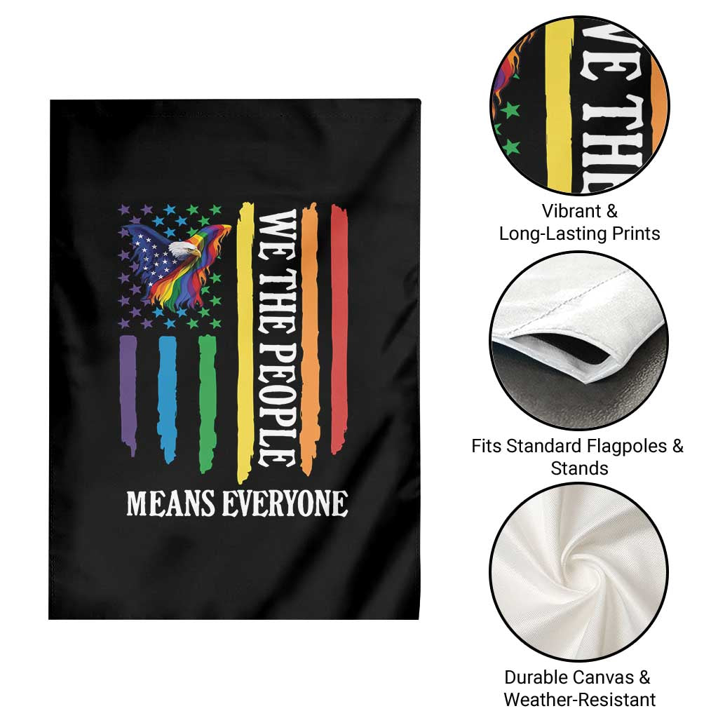 Patriotic Rainbow Pride American Eagle Garden Flag We The People LGBT Pride