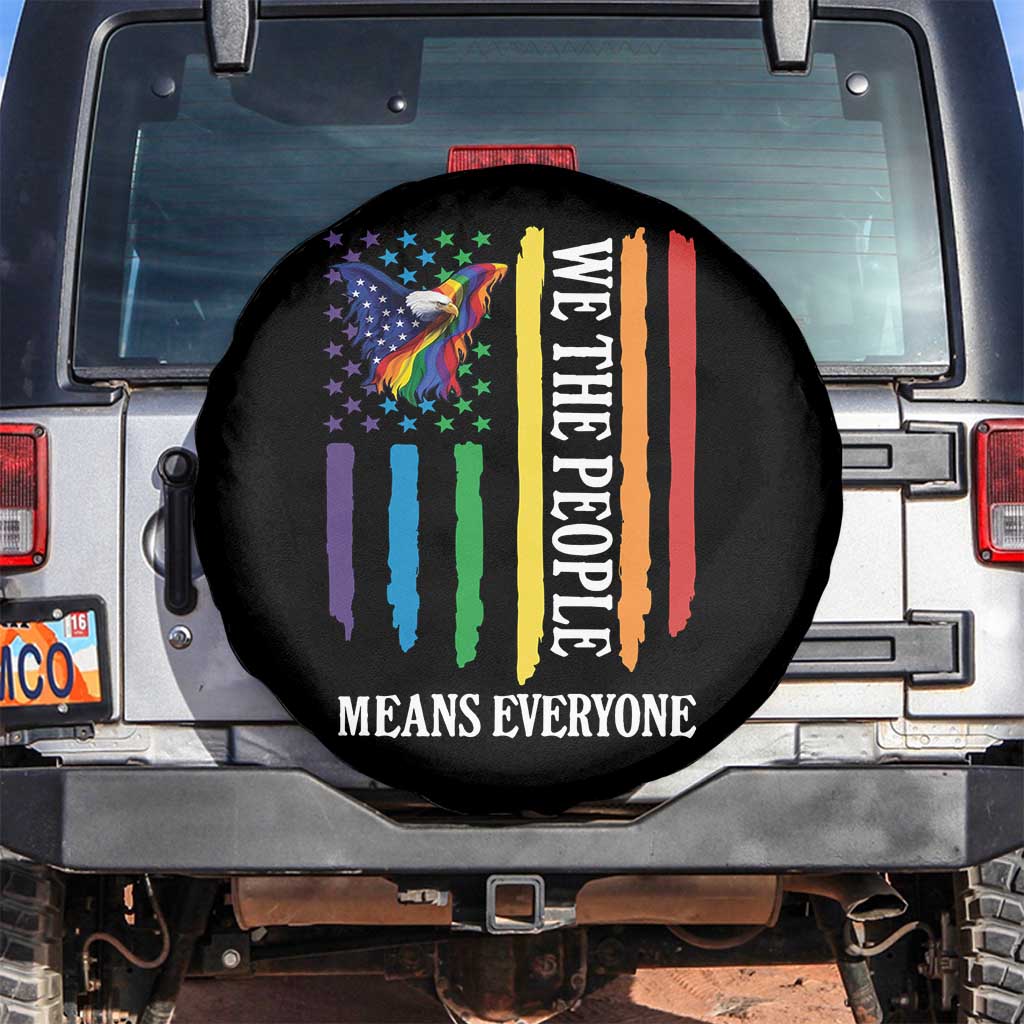 Patriotic Rainbow Pride American Eagle Spare Tire Cover We The People LGBT Pride