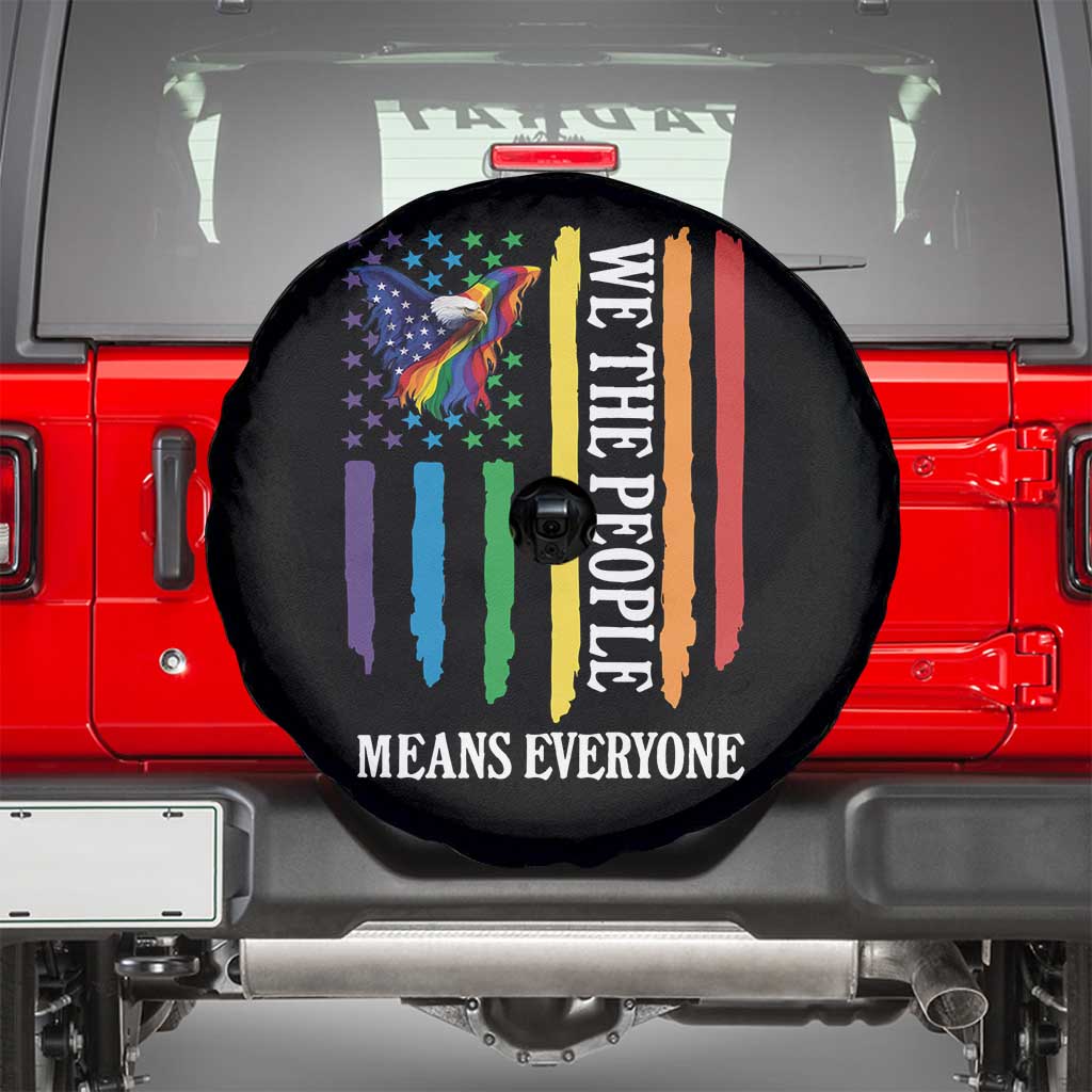 Patriotic Rainbow Pride American Eagle Spare Tire Cover We The People LGBT Pride