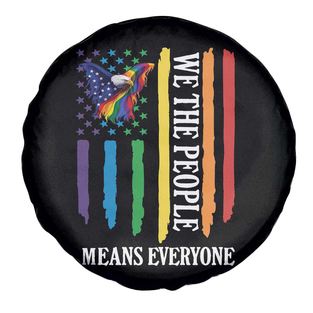 Patriotic Rainbow Pride American Eagle Spare Tire Cover We The People LGBT Pride