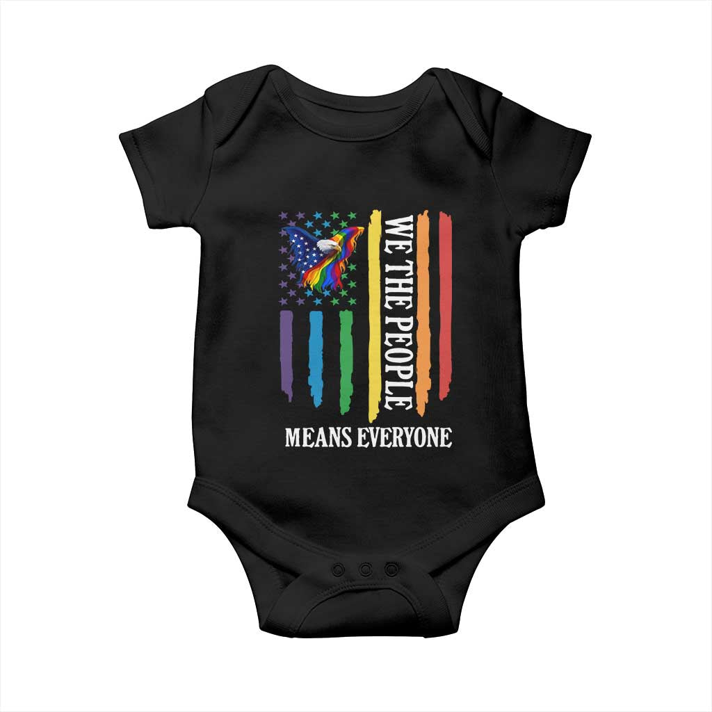 Patriotic Rainbow Pride American Eagle Baby Onesie We The People LGBT Pride