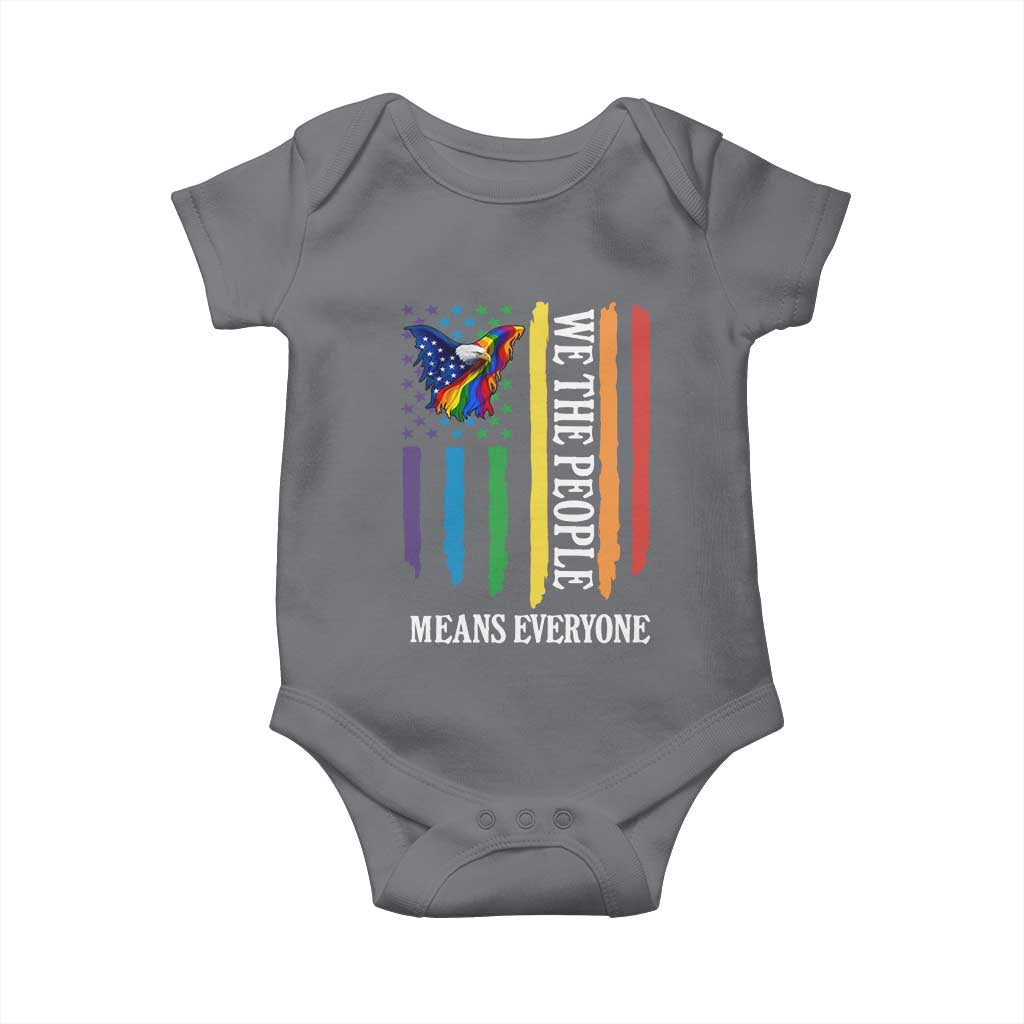 Patriotic Rainbow Pride American Eagle Baby Onesie We The People LGBT Pride