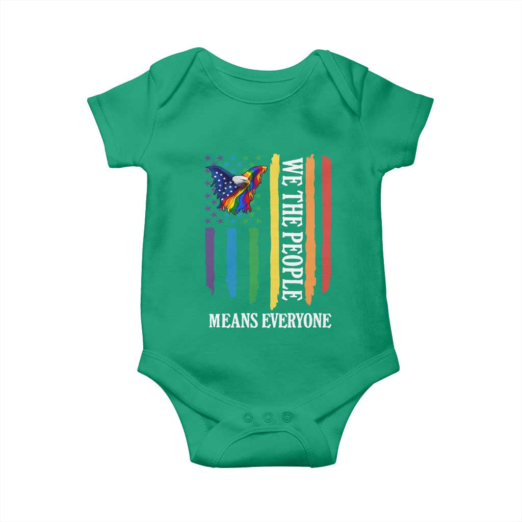 Patriotic Rainbow Pride American Eagle Baby Onesie We The People LGBT Pride