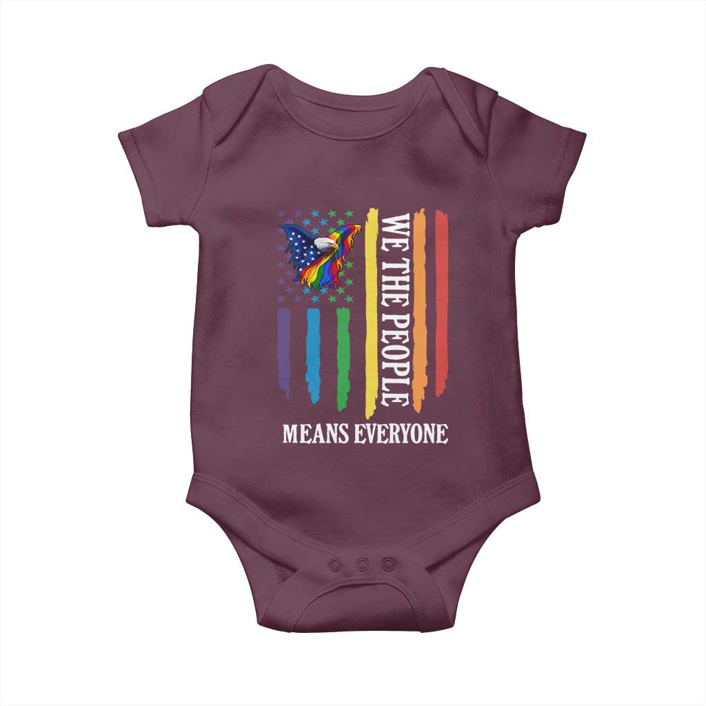 Patriotic Rainbow Pride American Eagle Baby Onesie We The People LGBT Pride