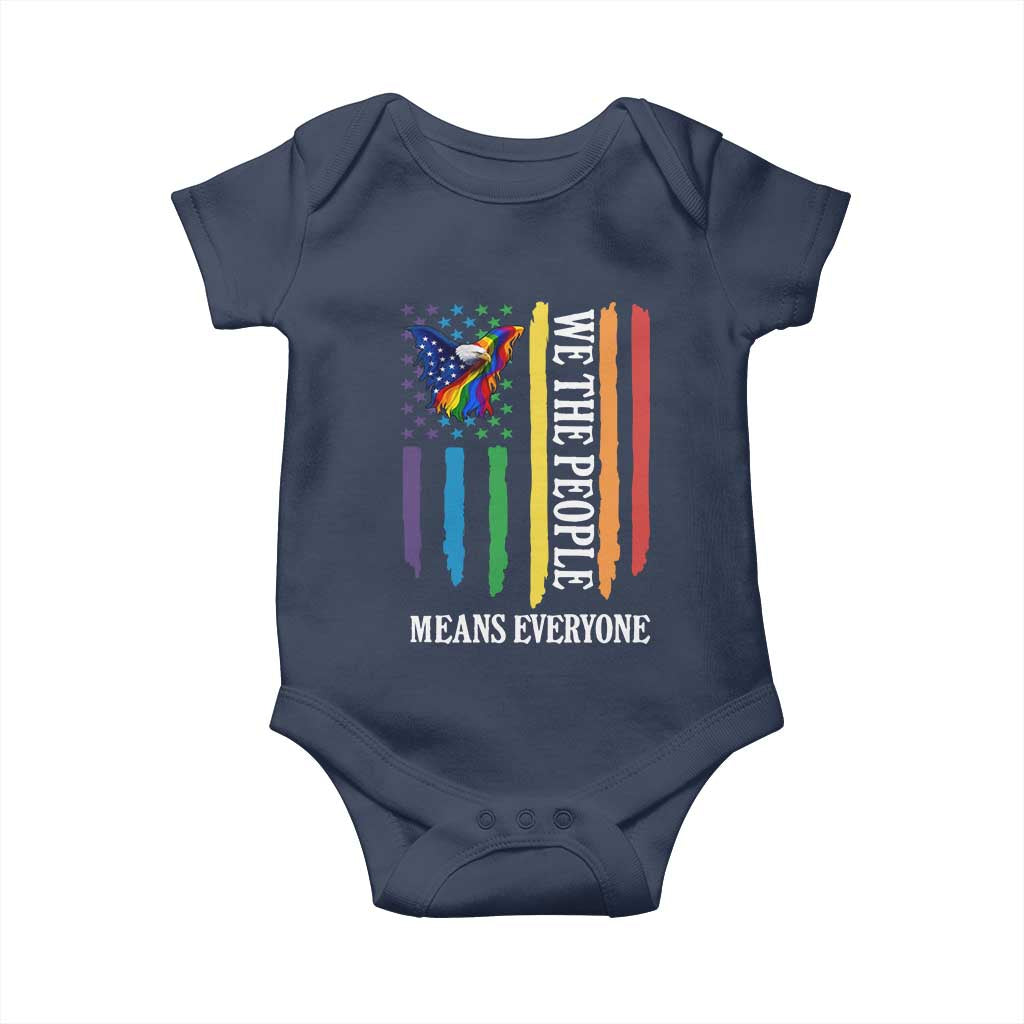 Patriotic Rainbow Pride American Eagle Baby Onesie We The People LGBT Pride