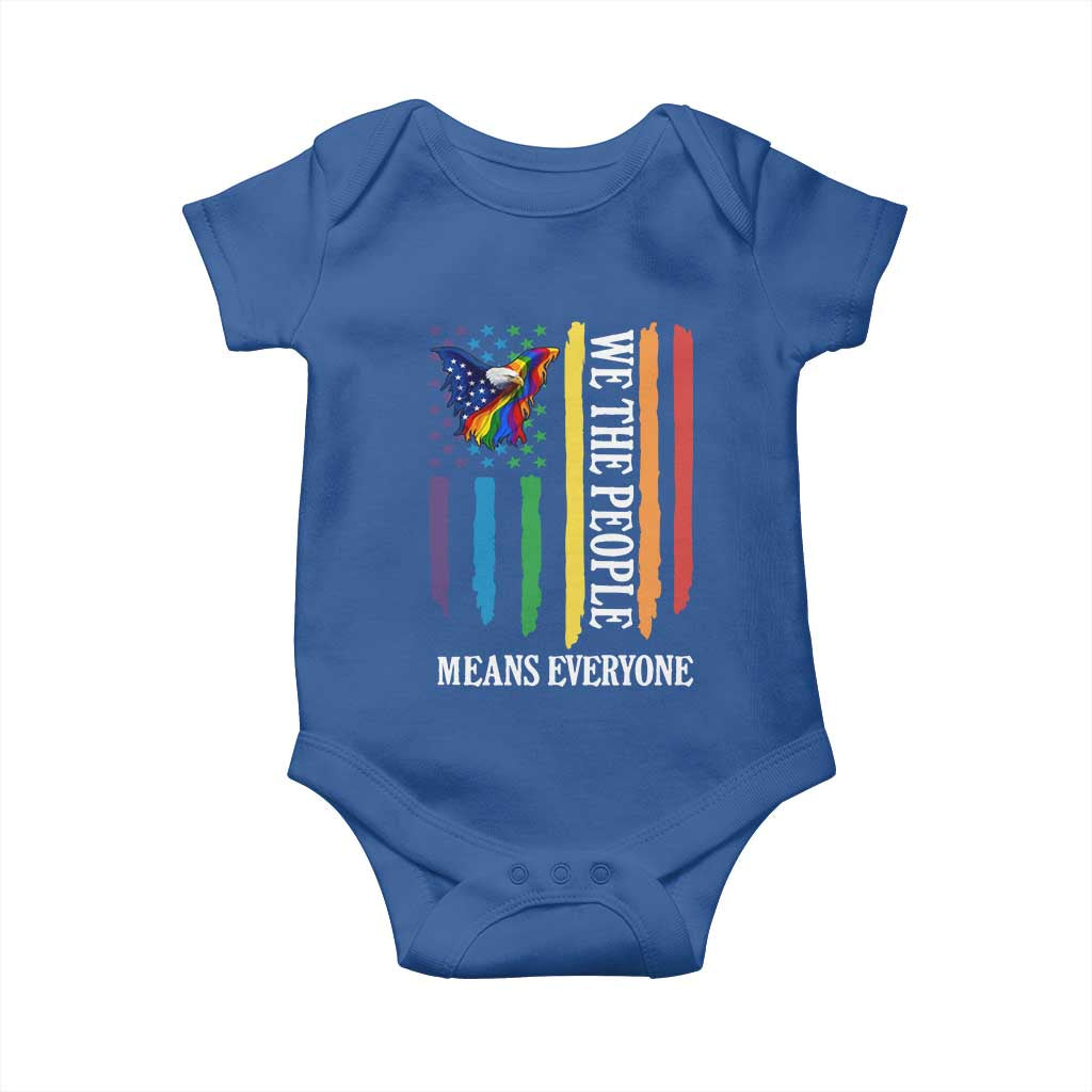 Patriotic Rainbow Pride American Eagle Baby Onesie We The People LGBT Pride