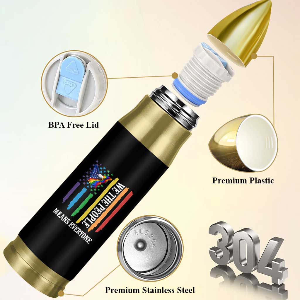Patriotic Rainbow Pride American Eagle Bullet Tumbler We The People LGBT Pride