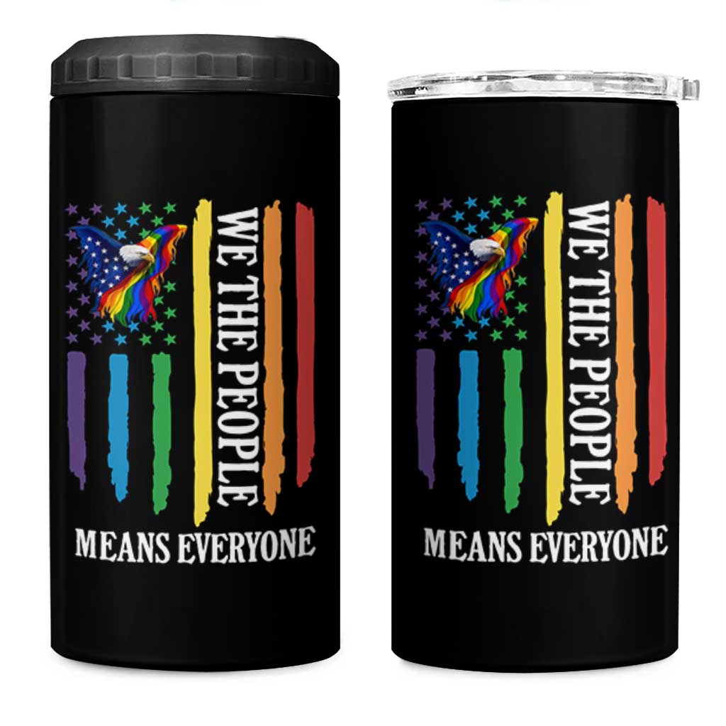 Patriotic Rainbow Pride American Eagle 4 in 1 Can Cooler Tumbler We The People LGBT Pride