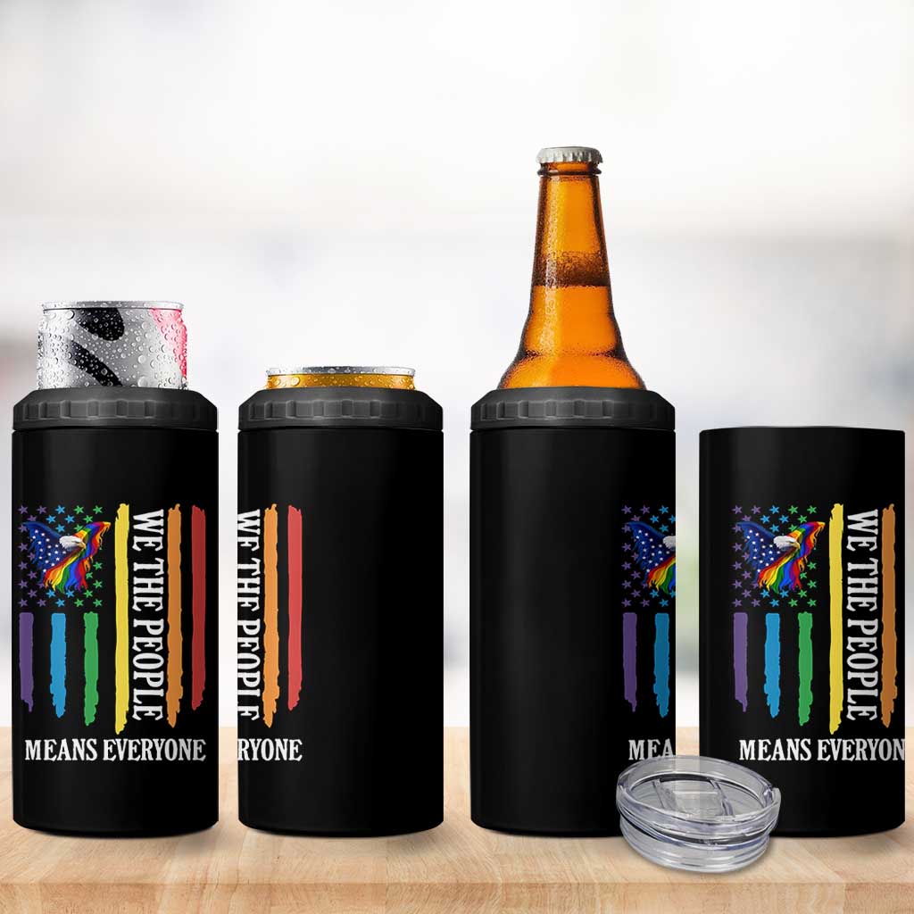 Patriotic Rainbow Pride American Eagle 4 in 1 Can Cooler Tumbler We The People LGBT Pride