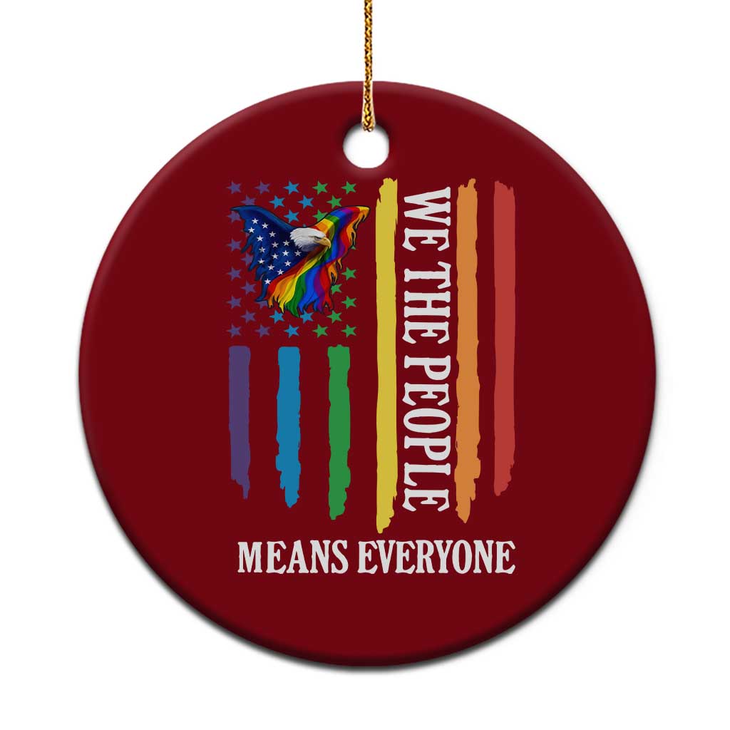 Patriotic Rainbow Pride American Eagle Ceramic Ornament We The People LGBT Pride
