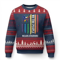 Patriotic Rainbow Pride American Eagle Ugly Christmas Sweater We The People LGBT Pride