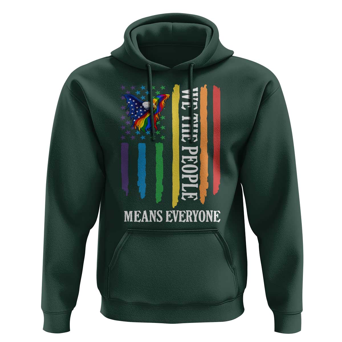 Patriotic Rainbow Pride American Eagle Hoodie We The People LGBT Pride