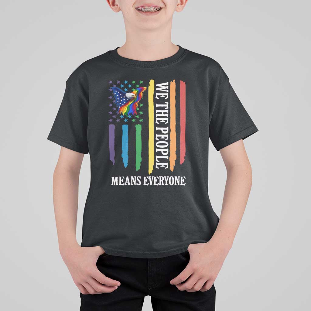 Patriotic Rainbow Pride American Eagle T Shirt For Kid We The People LGBT Pride