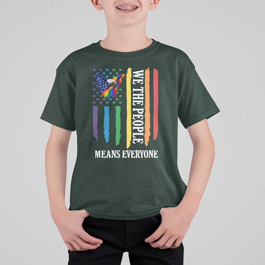 Patriotic Rainbow Pride American Eagle T Shirt For Kid We The People LGBT Pride