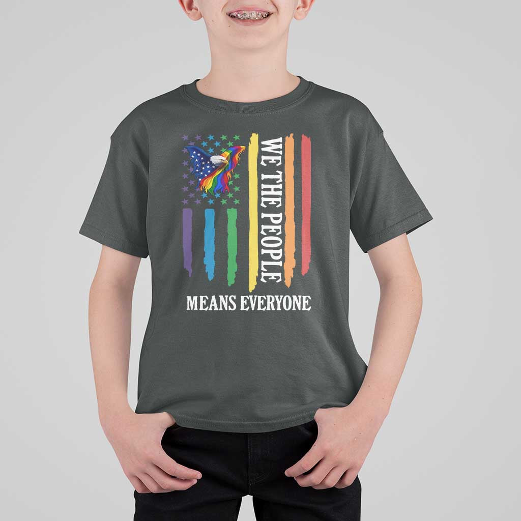 Patriotic Rainbow Pride American Eagle T Shirt For Kid We The People LGBT Pride
