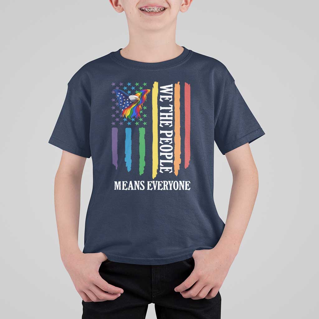Patriotic Rainbow Pride American Eagle T Shirt For Kid We The People LGBT Pride