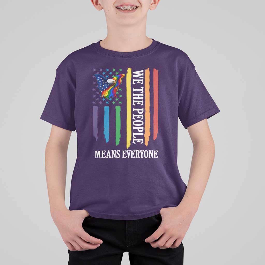 Patriotic Rainbow Pride American Eagle T Shirt For Kid We The People LGBT Pride