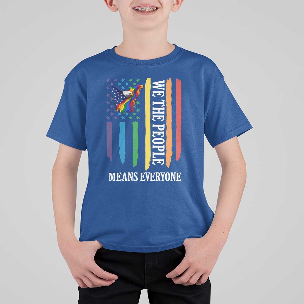 Patriotic Rainbow Pride American Eagle T Shirt For Kid We The People LGBT Pride