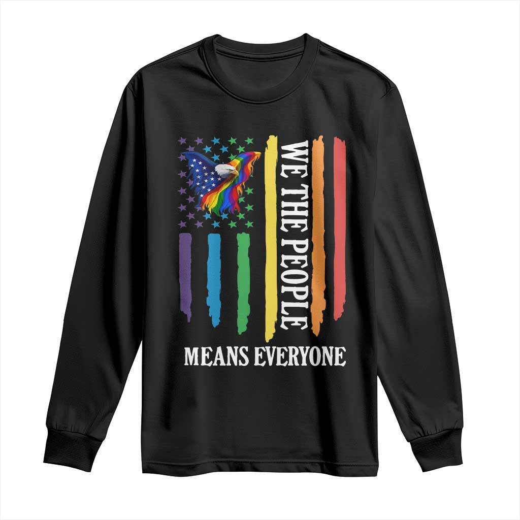 Patriotic Rainbow Pride American Eagle Long Sleeve Shirt We The People LGBT Pride