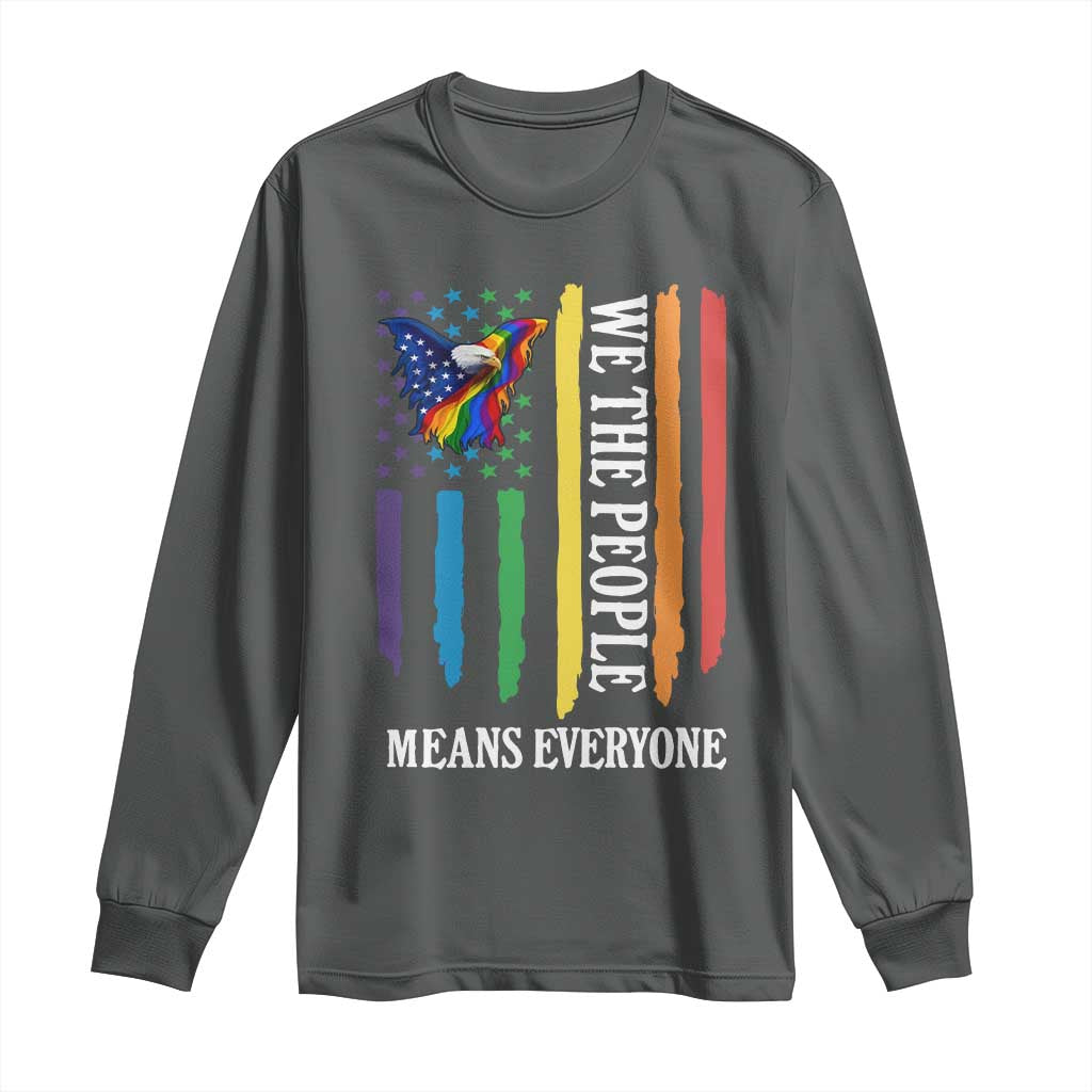 Patriotic Rainbow Pride American Eagle Long Sleeve Shirt We The People LGBT Pride