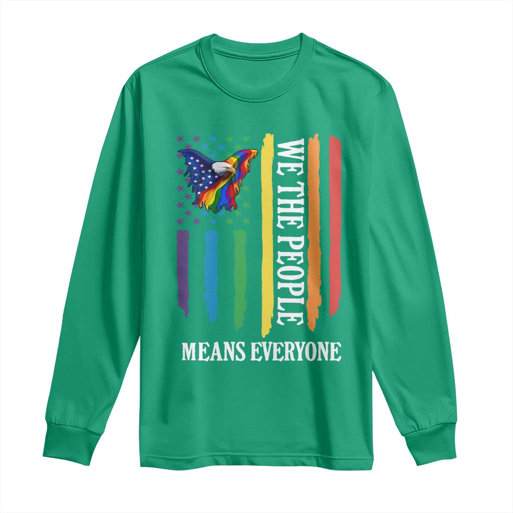 Patriotic Rainbow Pride American Eagle Long Sleeve Shirt We The People LGBT Pride