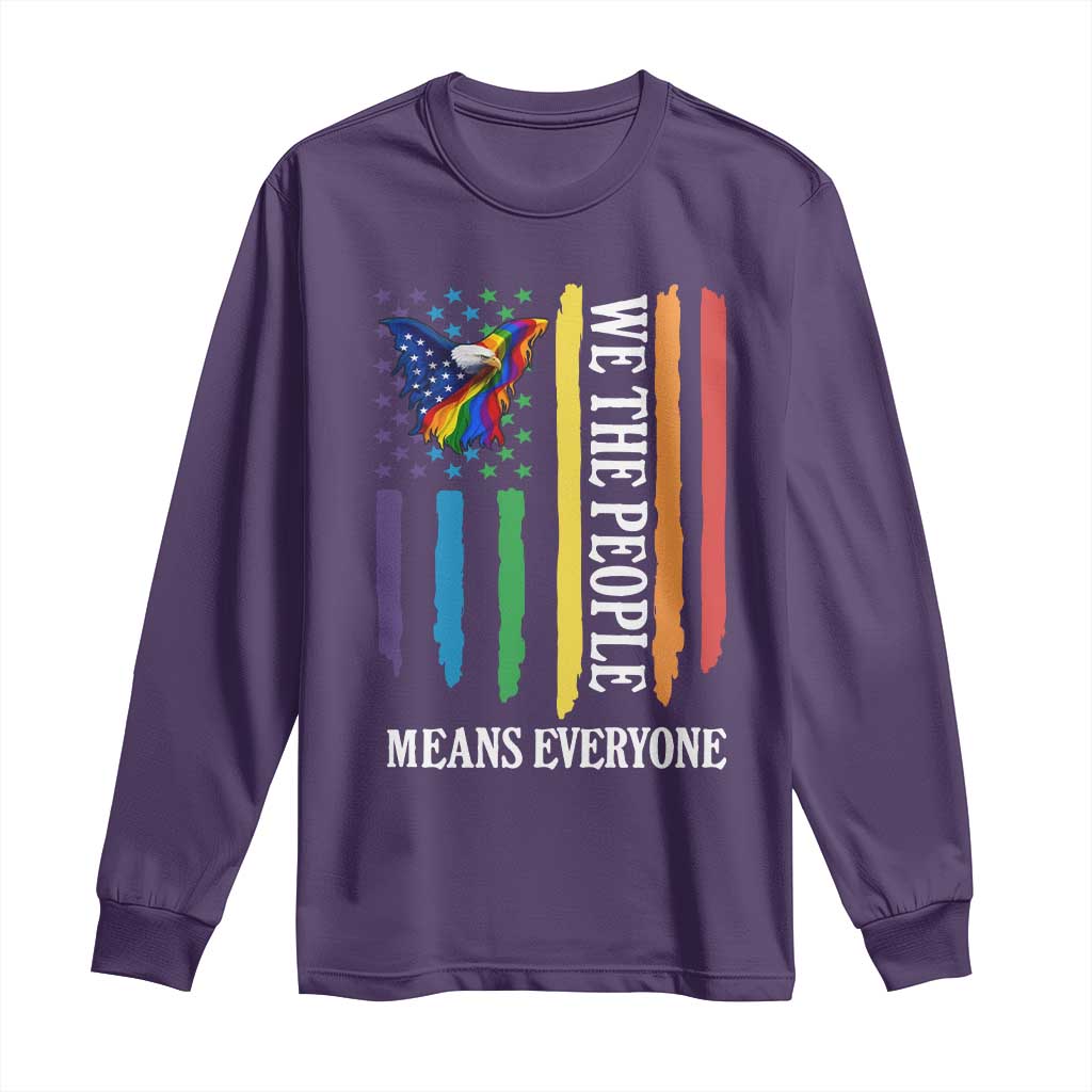 Patriotic Rainbow Pride American Eagle Long Sleeve Shirt We The People LGBT Pride