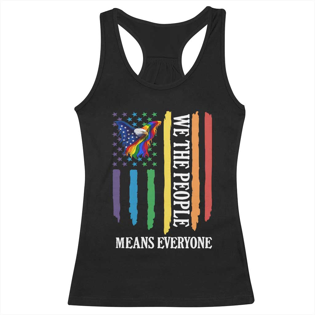 Patriotic Rainbow Pride American Eagle Racerback Tank Top We The People LGBT Pride