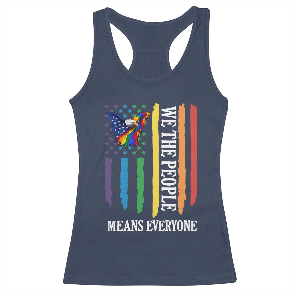 Patriotic Rainbow Pride American Eagle Racerback Tank Top We The People LGBT Pride
